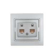 Розетка компьютерная 2-м СП Mira RJ45 сер. метал. LEZARD 701-1010-141