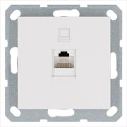 Розетка компьютерная 1-м RJ45 IP20 кат. 5E механизм бел. глянцевый Jasmart G6105W