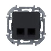 Розетка компьютерная 2-м Inspiria RJ45 кат.5E UTP антрацит IEK 673838